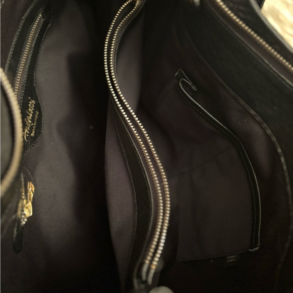 Andalossi Black Leather Alligator Shoulder/Tote Bag, Like New, - Picture 7 of 7